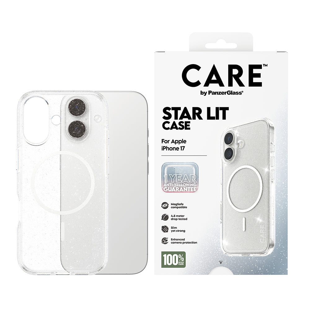 PanzerGlass® - CARE Flagship Urban Explorer Star Lit White MagSafe - iPhone 17 - Clear