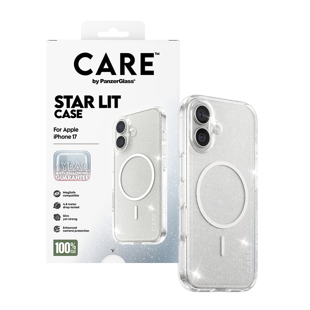 PanzerGlass® - CARE Flagship Urban Explorer Star Lit White MagSafe - iPhone 17 - Clear