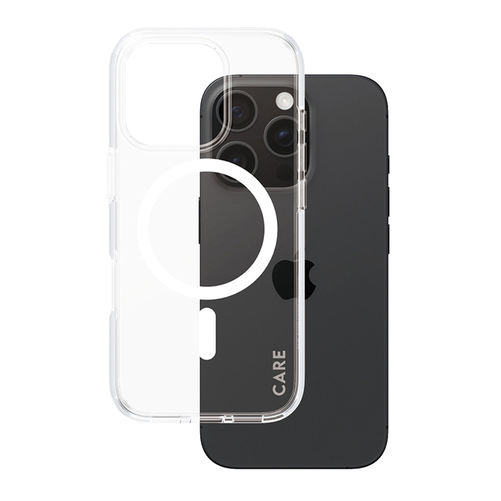 PanzerGlass® - CARE Flagship Urban Combat White MagSafe - iPhone 16 Pro - Clear