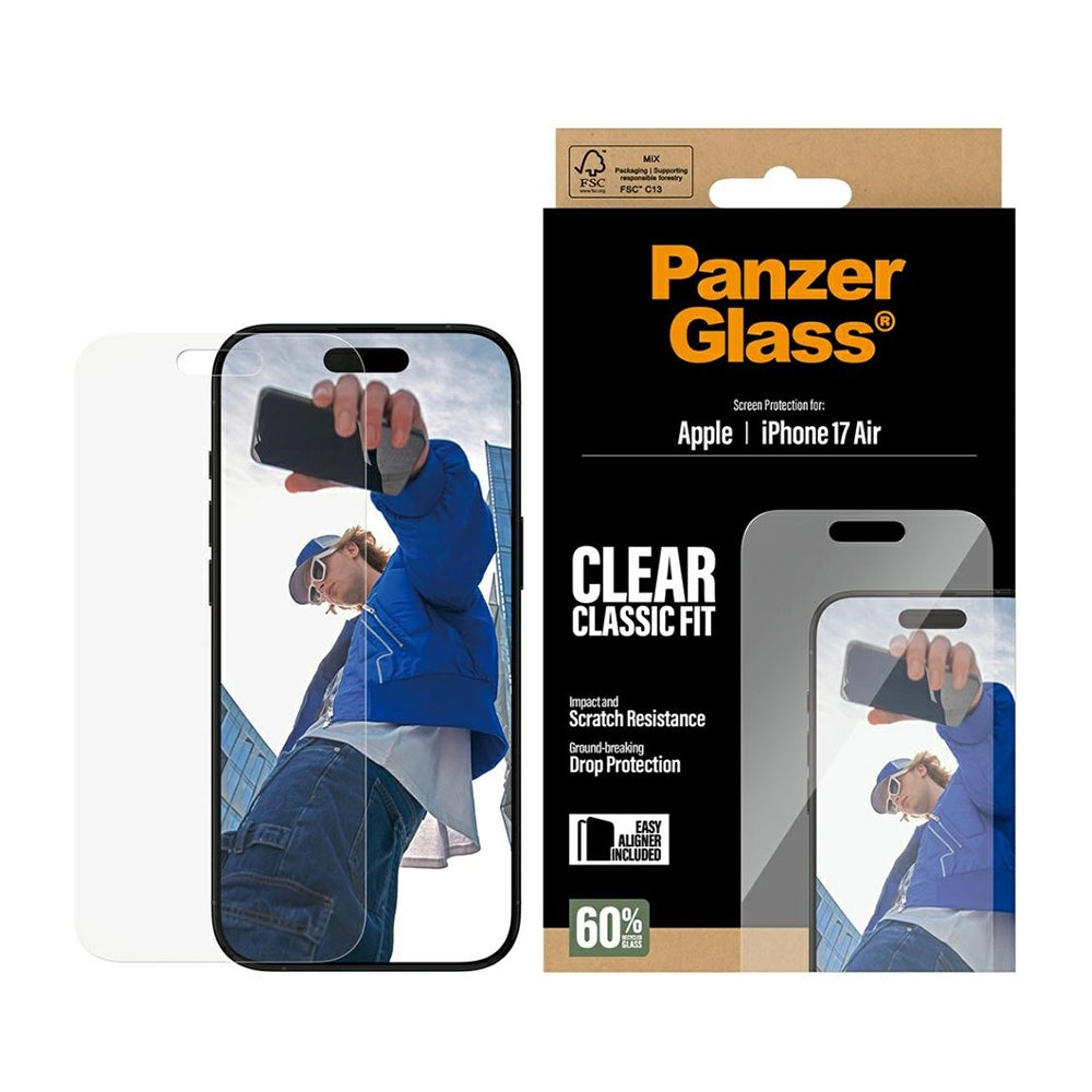 PanzerGlass® - Classic Fit Screen Protector w. EasyAligner - iPhone 17 Air - Clear