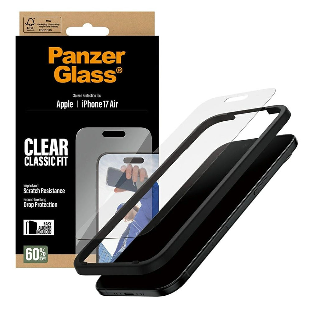 PanzerGlass® - Classic Fit Screen Protector w. EasyAligner - iPhone 17 Air - Clear