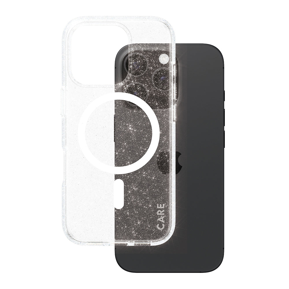 PanzerGlass® - CARE Flagship Urban Combat Star Lit White MagSafe - iPhone 16 Pro - Clear
