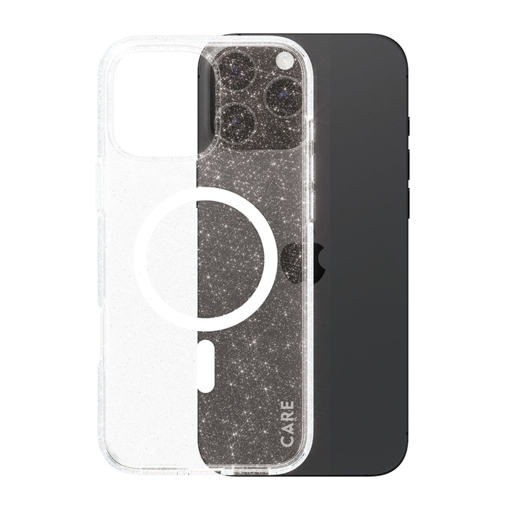 PanzerGlass® - CARE Flagship Urban Combat Star Lit White MagSafe - iPhone 16 Pro - Clear