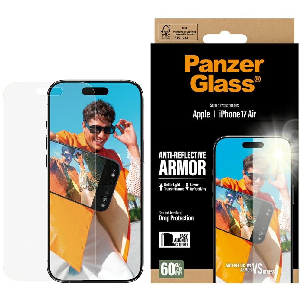 PanzerGlass® - Anti-Reflective Armor Screen Protector w. EasyAligner - iPhone 17 Air - Matte Clear