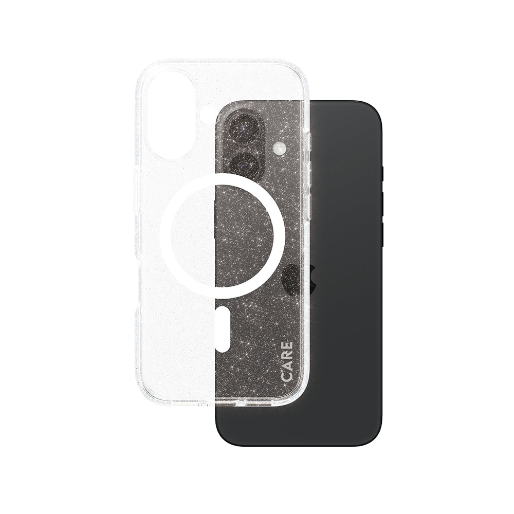 PanzerGlass® - CARE Flagship Urban Combat Star Lit White MagSafe - iPhone 16 - Clear