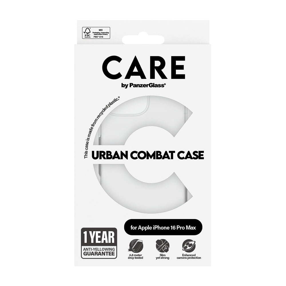 PanzerGlass® - CARE Flagship Urban Combat - iPhone 16 Pro Max - Clear