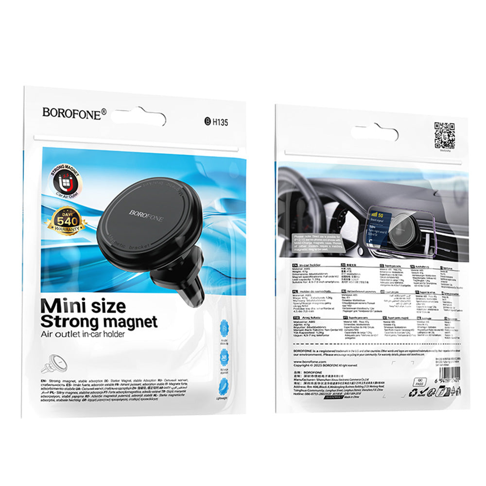 Borofone - Car Holder Parker (BH135) - Magnetic, for Air Vent, Mini Size - Black