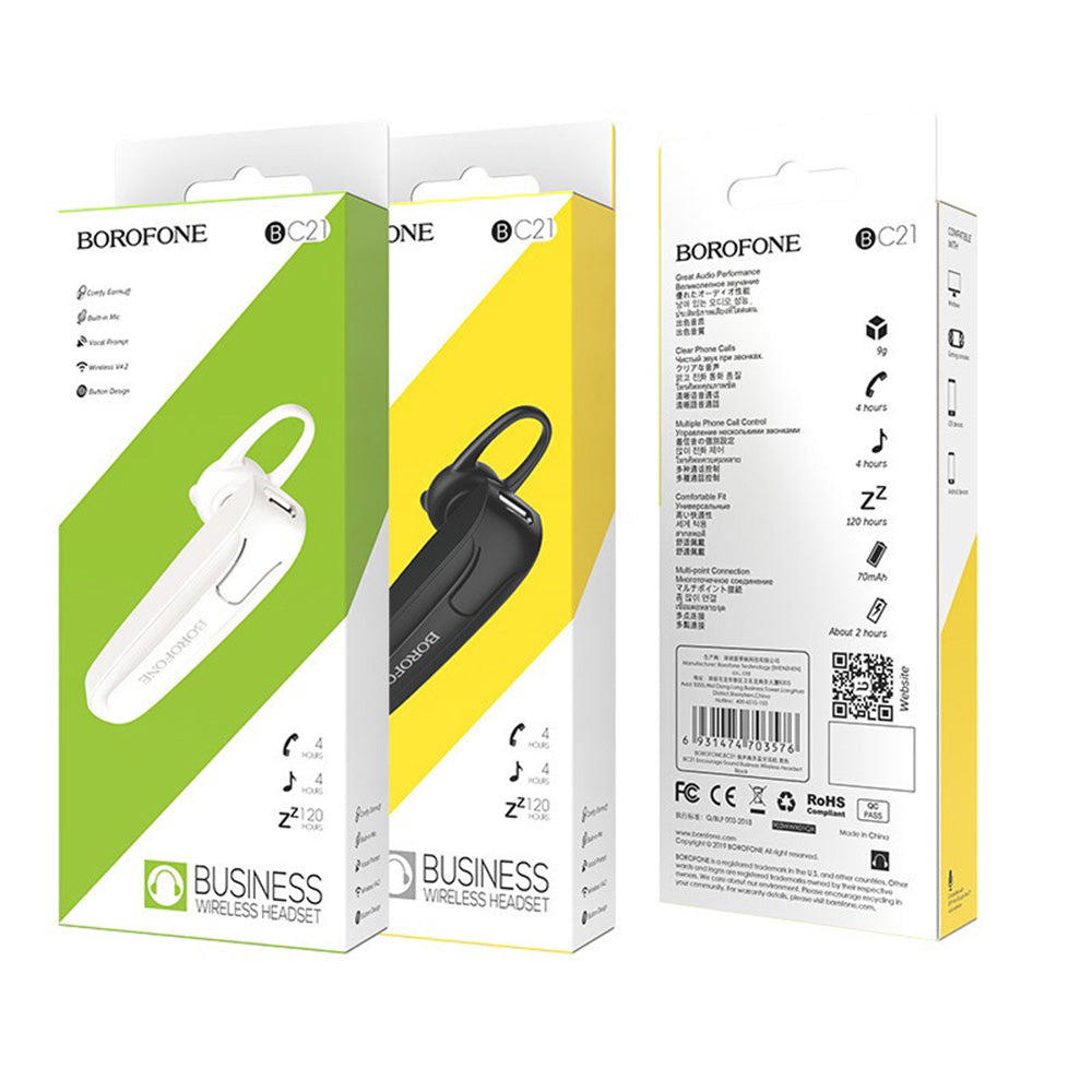 Borofone Casti Borofone Bluetooth Headset Encourage Sound (BC21), Hands-Free A2DP, 70mAh, Negru – imagine 5