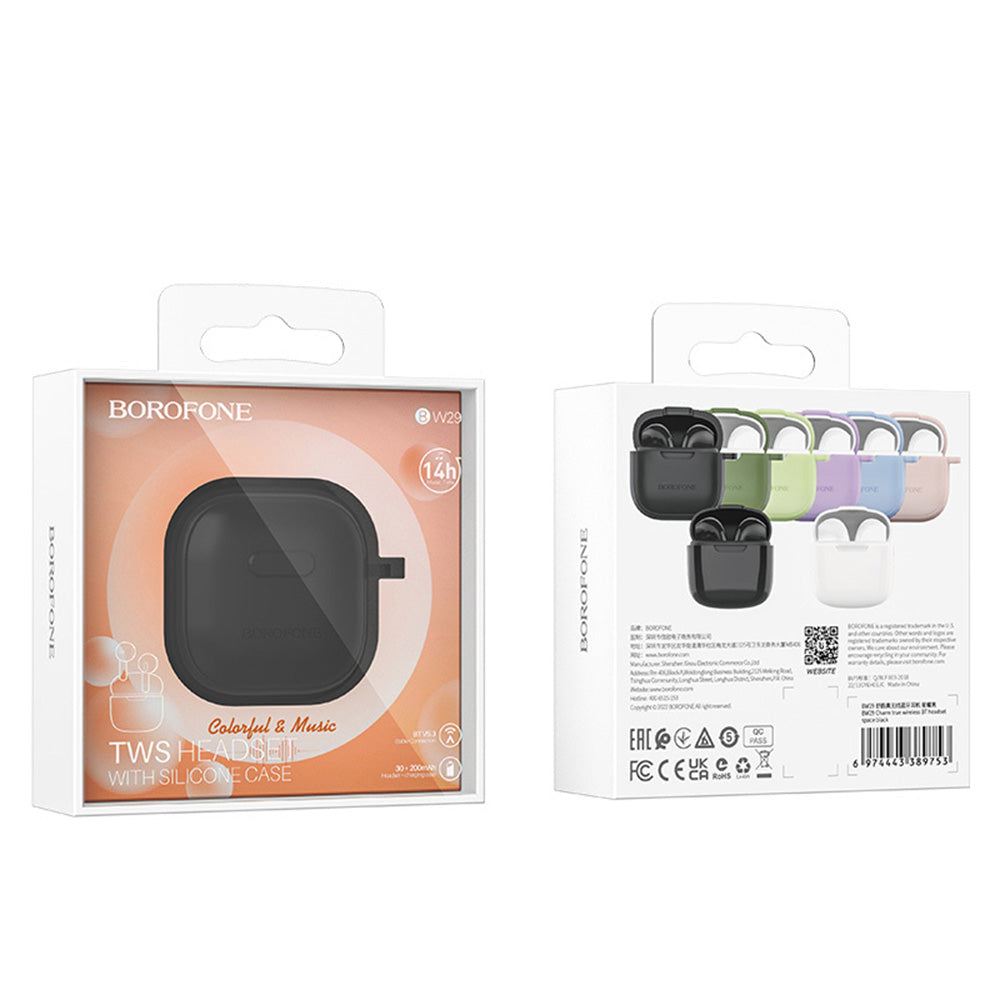 Casti Borofone Charm (BW29), Bluetooth V5.3, 200mAh, Negru