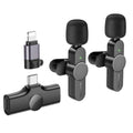 Borofone - (2 pack) Wireless Lavalier Microphones Trophy (BFK12) - 2.4Ghz, Type-C, Lightning, 70mAh - Black