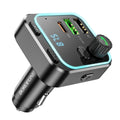 Borofone - FM Modulator and Car Charger Highway (BC53) - Bluetooth V5.0, 2x USB, Type-C, 38W, RGB Ambient Lights - Black