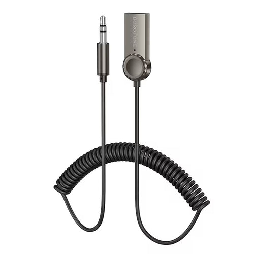 Borofone - Cable Audio Receiver Peaceful (BC56) - Bluetooth V5.0 Adapter, Jack 3.5mm - Metal Gray