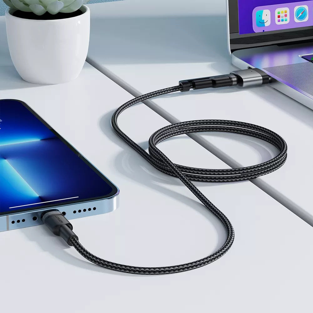 Acefast - Data Cable (C22-05) - Fast Charging, Type-C to Type-C, MagSafe 3 Adapter, 240W, 48V/5A, 1.2m - Black