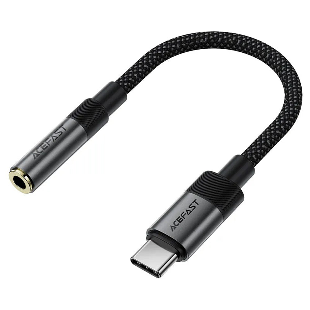 Acefast - Audio Adapter (J12) - Type-C Male to Jack 3.5mm Female, Plug & Play, High-fidelity Sound, No Delay, 15cm - Bla
