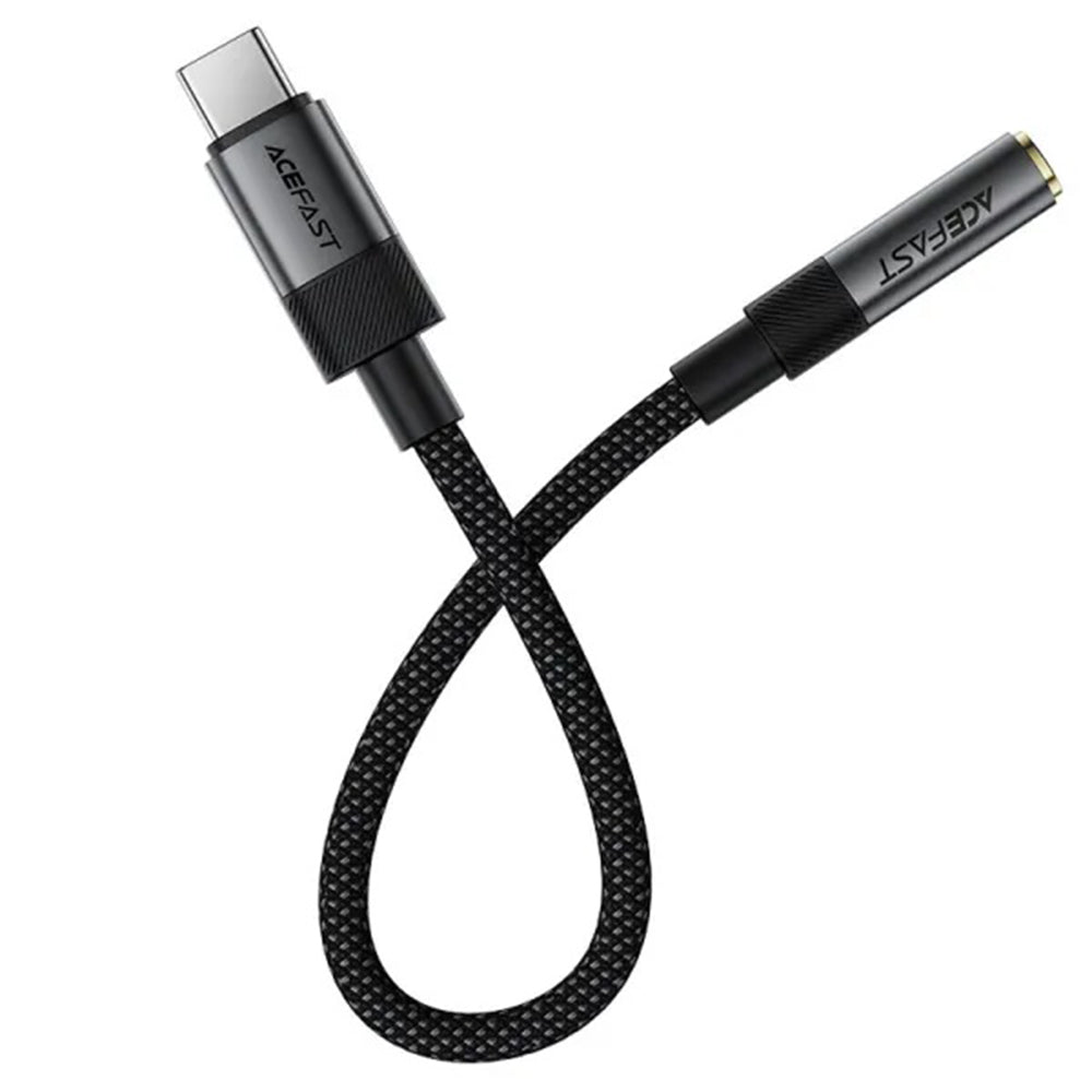 Acefast - Audio Adapter (J12) - Type-C Male to Jack 3.5mm Female, Plug & Play, High-fidelity Sound, No Delay, 15cm - Bla