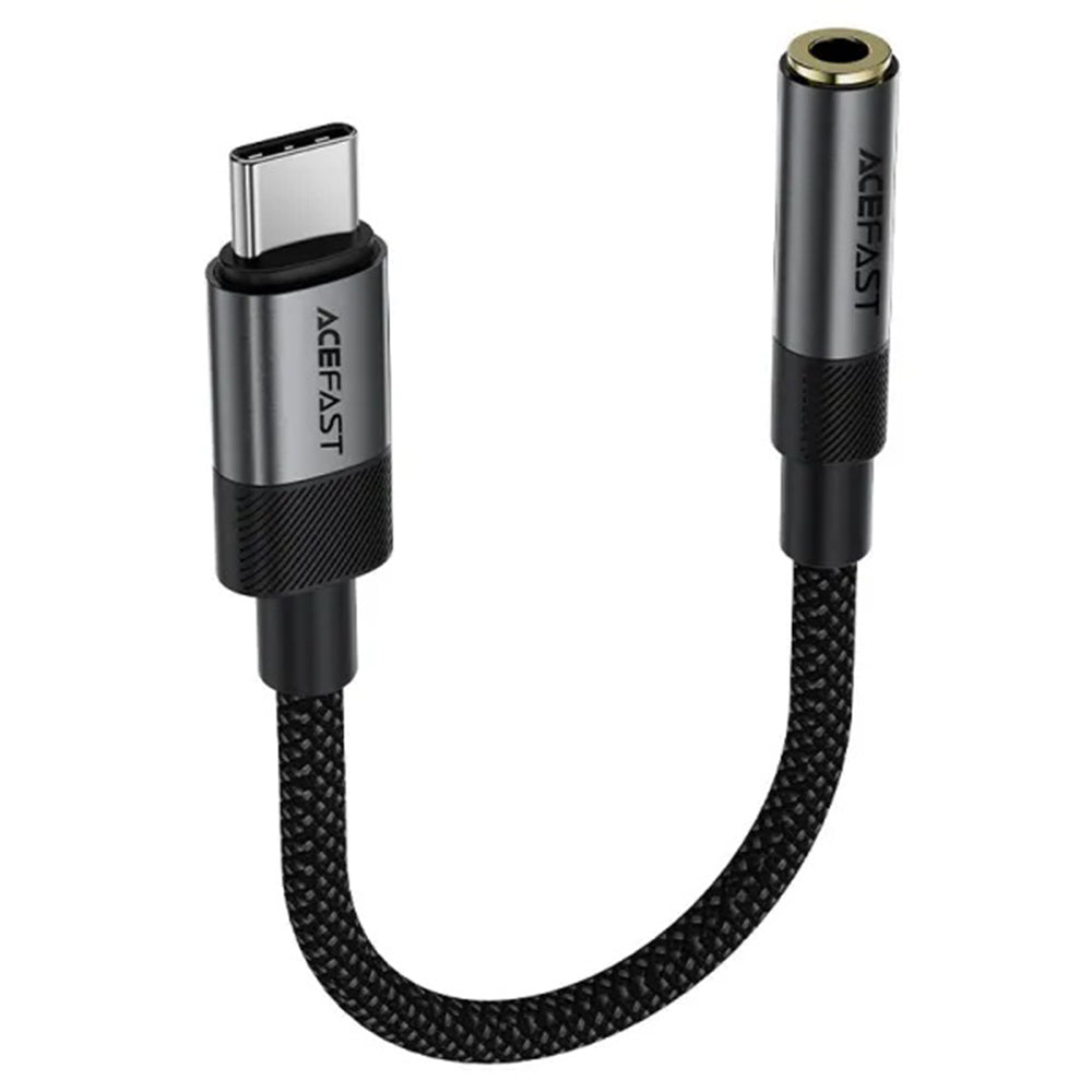 Acefast - Audio Adapter (J12) - Type-C Male to Jack 3.5mm Female, Plug & Play, High-fidelity Sound, No Delay, 15cm - Bla