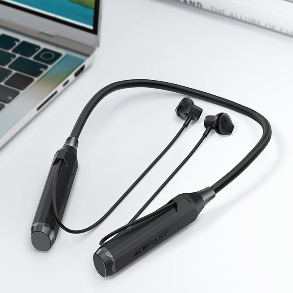 Acefast - Bluetooth Earphones (N6) - for Sport, Behind the Head, Neckband, Bluetooth 5.4, IPX4, TF Card Slot, 1000mAh- B