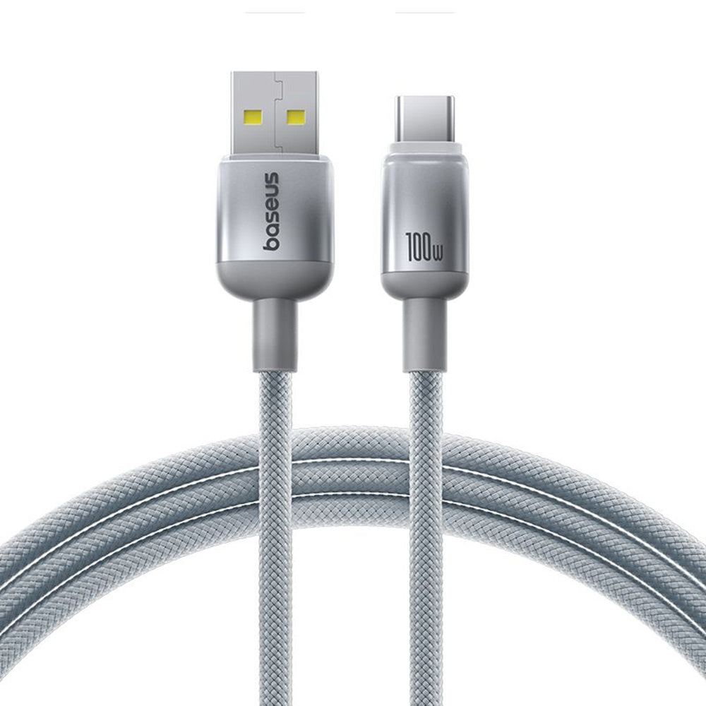 Baseus - Data Cable Discolor (E0420803) - USB-A to USB-C, 100W, 480Mbps, 2m - Silver
