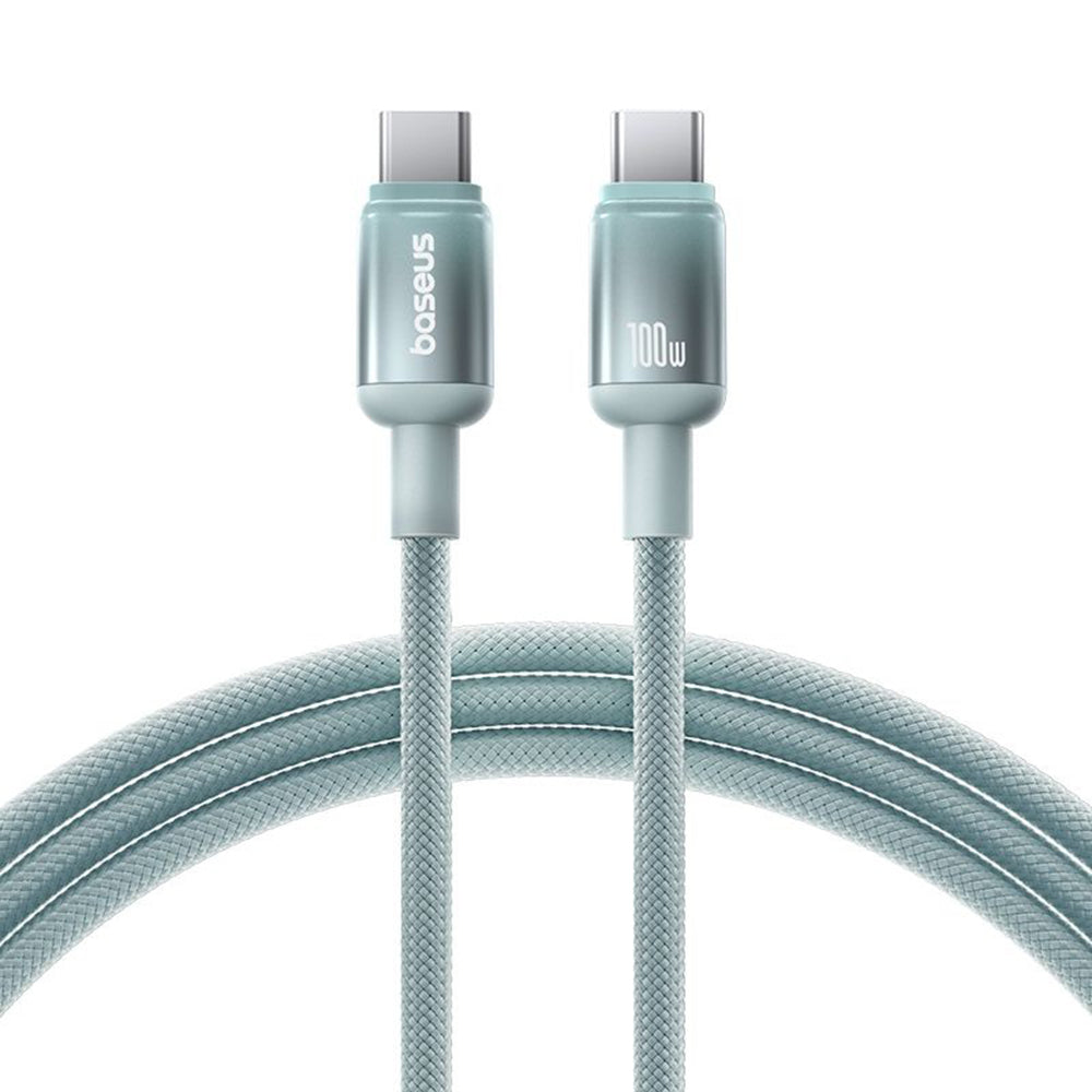 Baseus - Data Cable Discolor (E0420700) - USB-C to USB-C, 100W, 480Mbps, 1m - Blue/Green