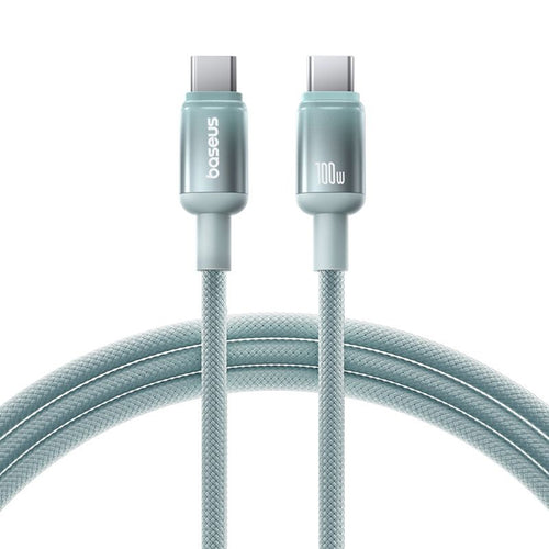Baseus - Data Cable Discolor (E0420701) - USB-C to USB-C, 100W, 480Mbps, 2m - Blue/Green