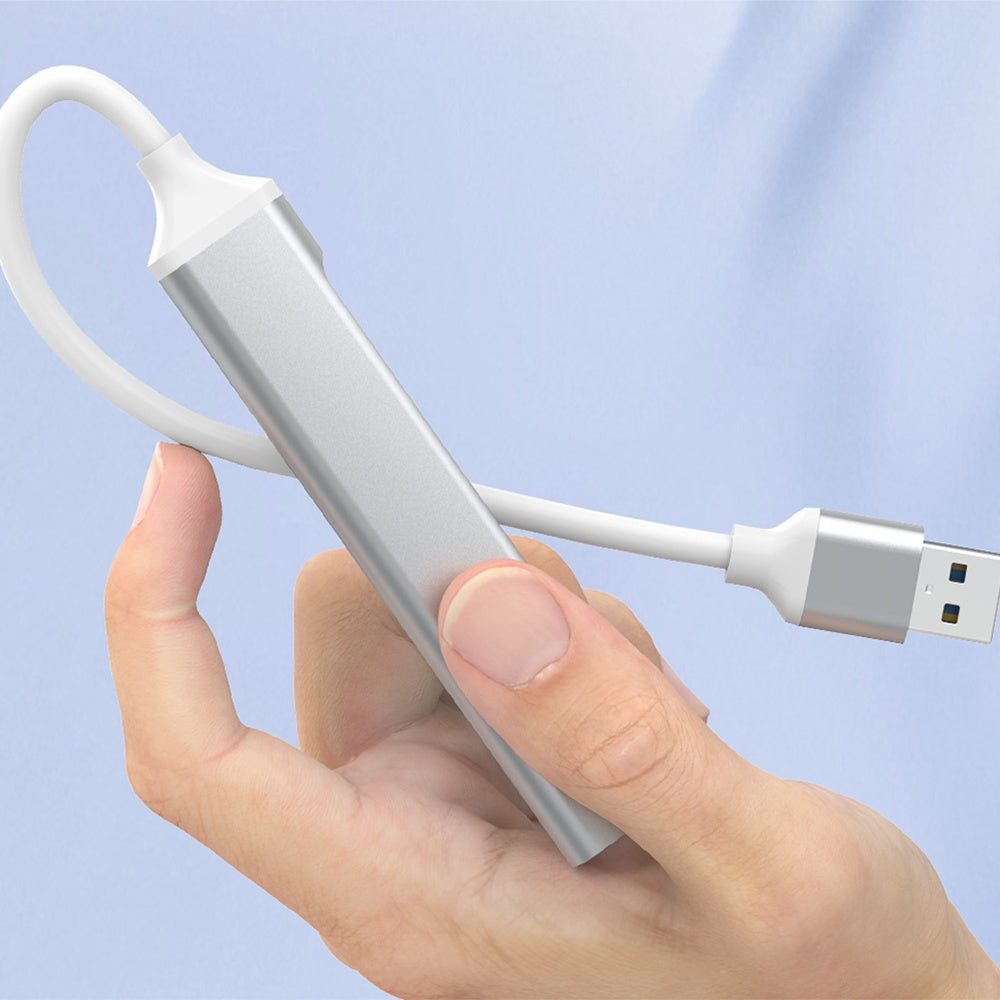 Techsuit - Docking Station PolarisBridge 4 in 1 (H19) - USB to 2x USB 2.0, 1x USB 3.0, 1x Type-C - Gray/White