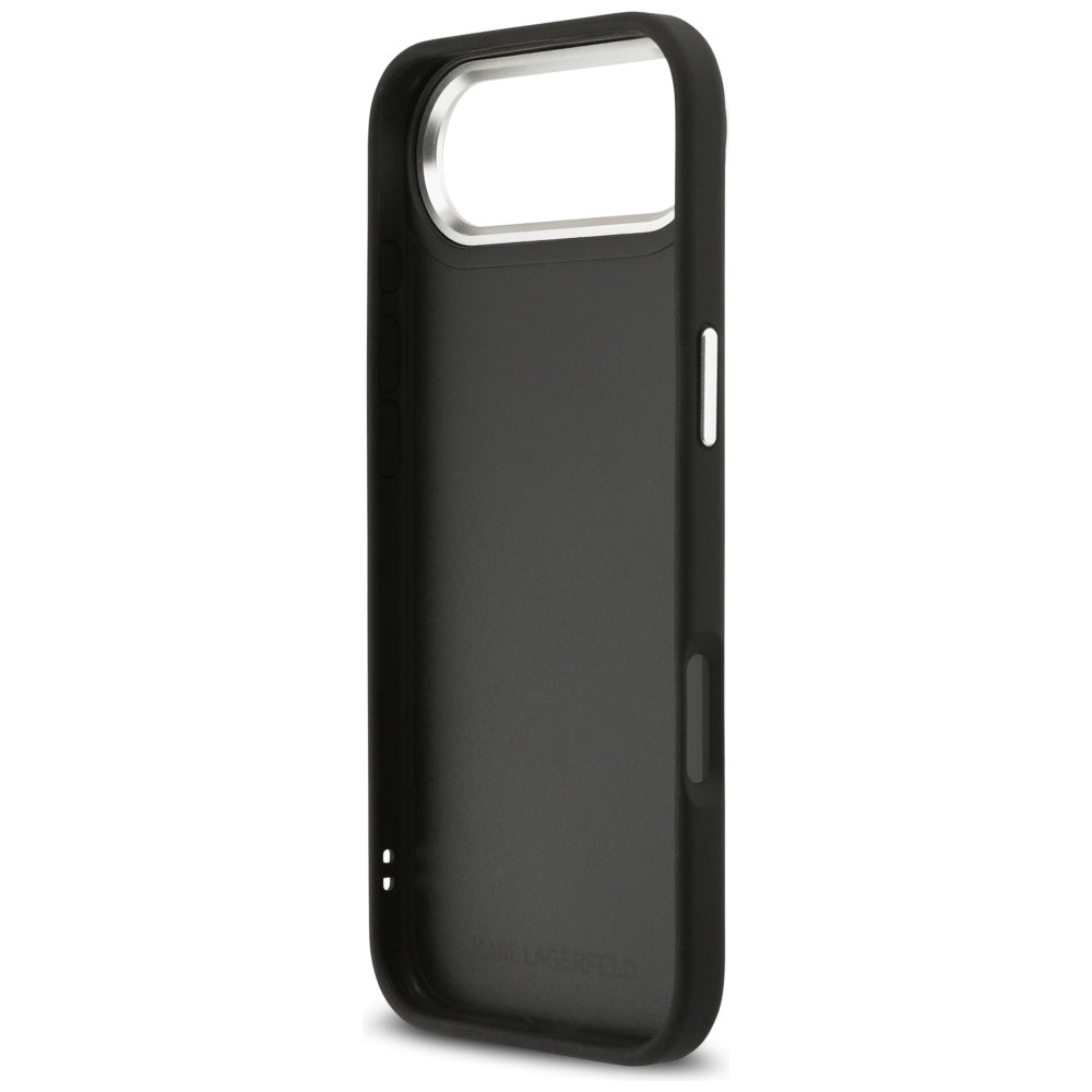 Karl Lagerfeld - FW Grained Karl & Choupette Heads Pins & Logo (KLHCP17MPSFDHPOK) - iPhone 17 Air - Black