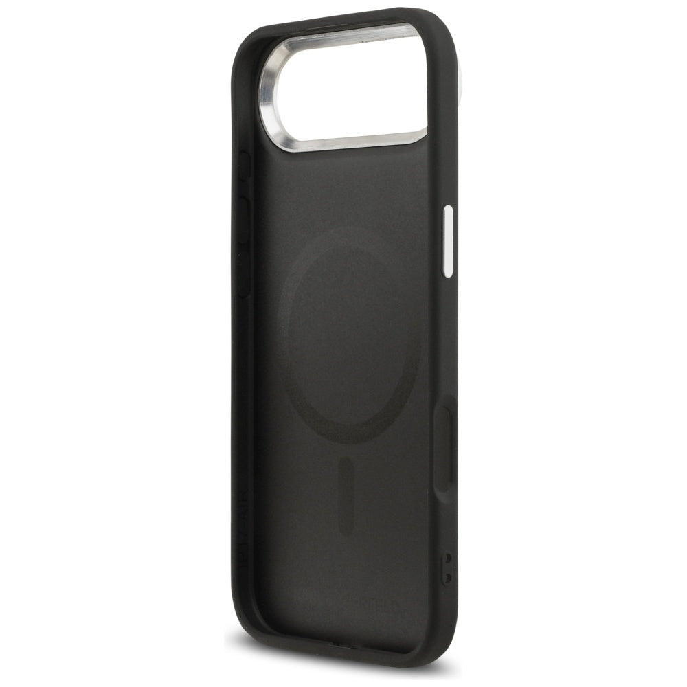 Karl Lagerfeld - Leather Karl & Choupette Pins MagSafe (KLHMP17MPSMLRKCK) - iPhone 17 Air - Black