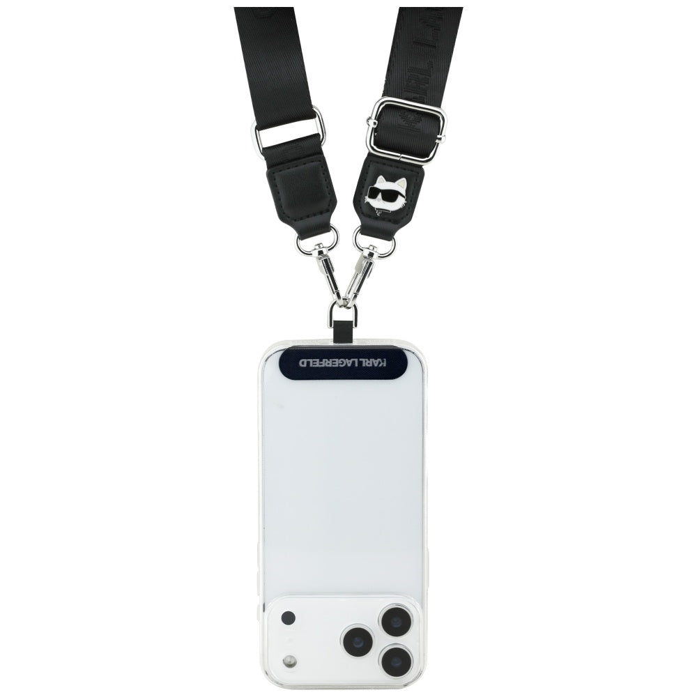 Karl Lagerfeld - Strap Tether Patch Choupette Metal Logo (KLUCNCHPSPK) - Universal - Black