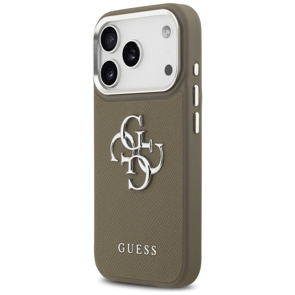 Guess - Hardcase Grained Big 4G Classic Logo (GUHCP17LPG4SMCEW) - iPhone 17 Pro - Brown