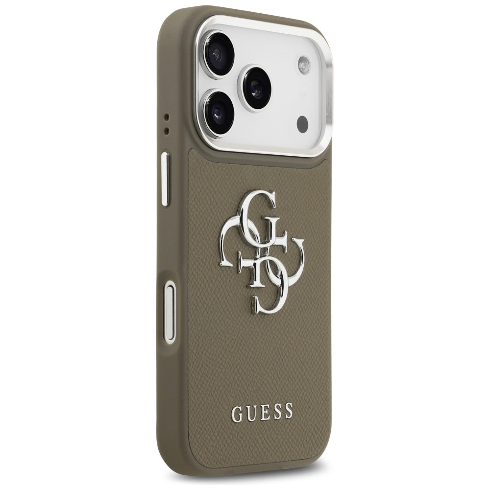 Guess - Hardcase Grained Big 4G Classic Logo (GUHCP17LPG4SMCEW) - iPhone 17 Pro - Brown