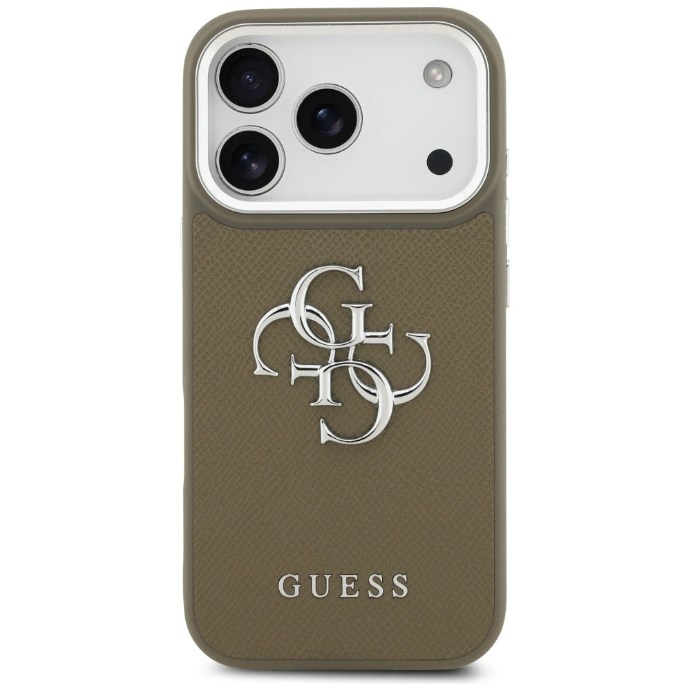 Guess - Hardcase Grained Big 4G Classic Logo (GUHCP17LPG4SMCEW) - iPhone 17 Pro - Brown