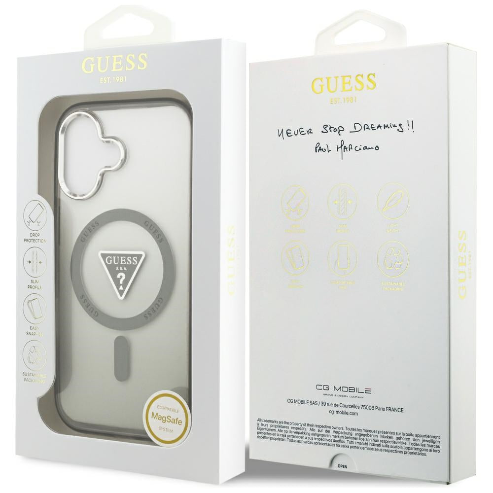 Husa pentru iPhone 17 - Guess IML Gradient Triangle Logo MagSafe (GUHMP17SHGTMLCGA) - Khaki