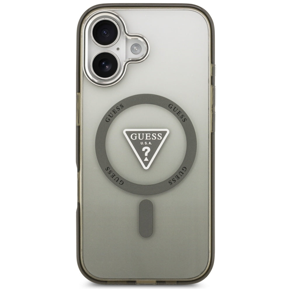 Husa pentru iPhone 17 - Guess IML Gradient Triangle Logo MagSafe (GUHMP17SHGTMLCGA) - Khaki