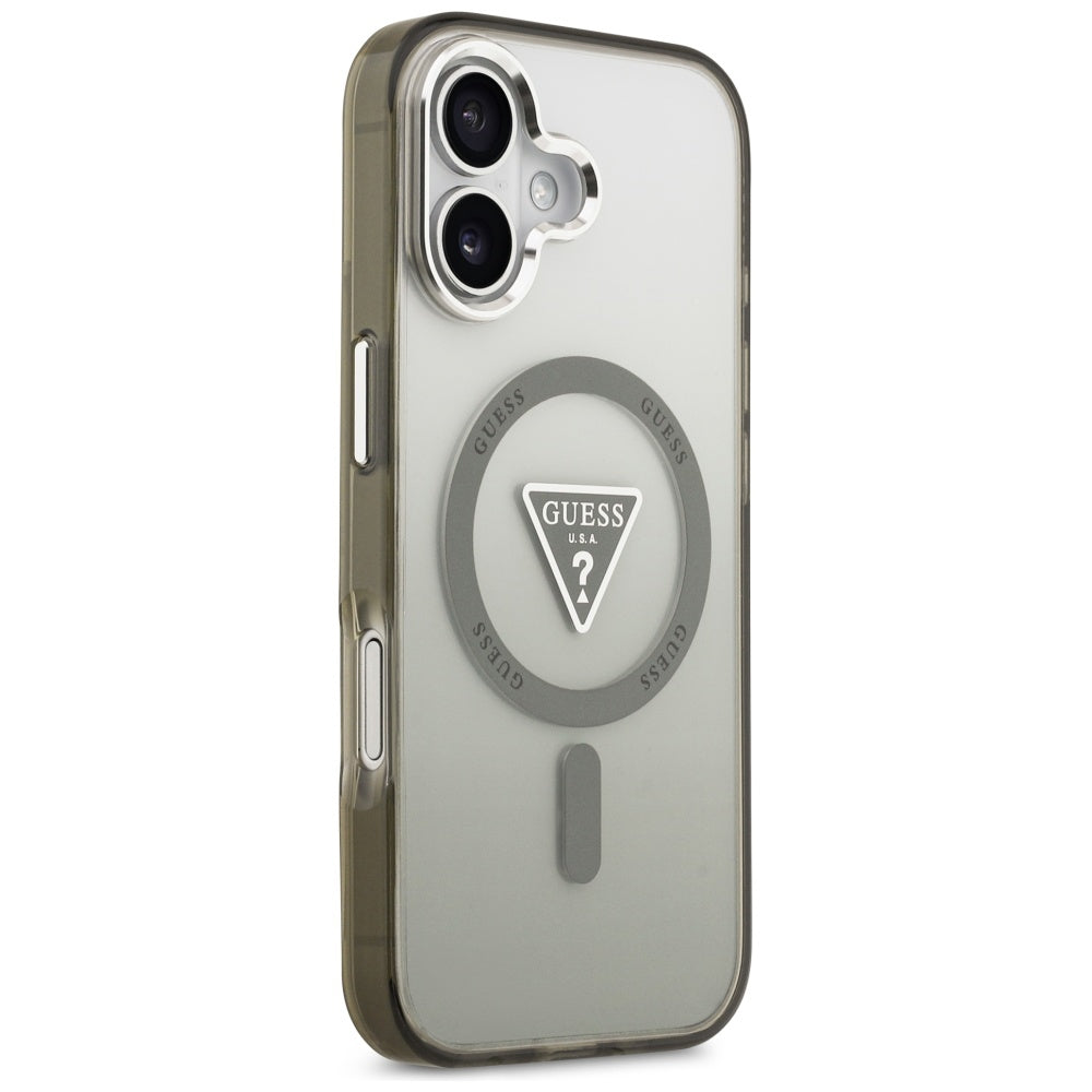Husa pentru iPhone 17 - Guess IML Gradient Triangle Logo MagSafe (GUHMP17SHGTMLCGA) - Khaki