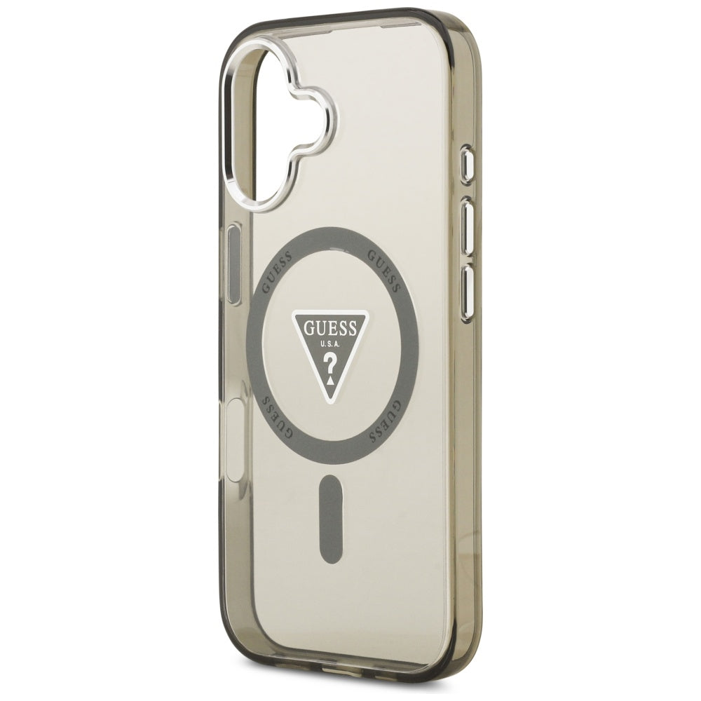 Husa pentru iPhone 17 - Guess IML Gradient Triangle Logo MagSafe (GUHMP17SHGTMLCGA) - Khaki