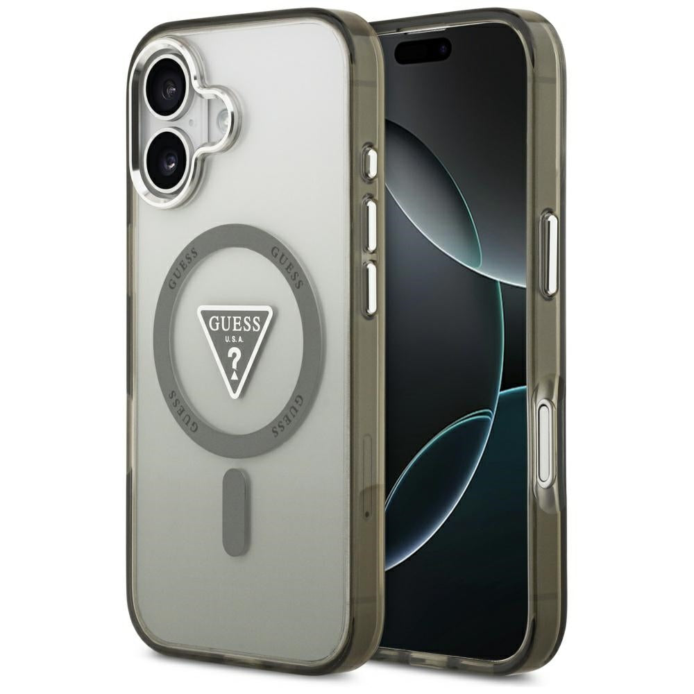Husa pentru iPhone 17 - Guess IML Gradient Triangle Logo MagSafe (GUHMP17SHGTMLCGA) - Khaki