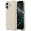 Husa pentru iPhone 17 - Guess Hardcase Triangle Logo MagSafe (GUHMP17SPSDTSCME) - Beige