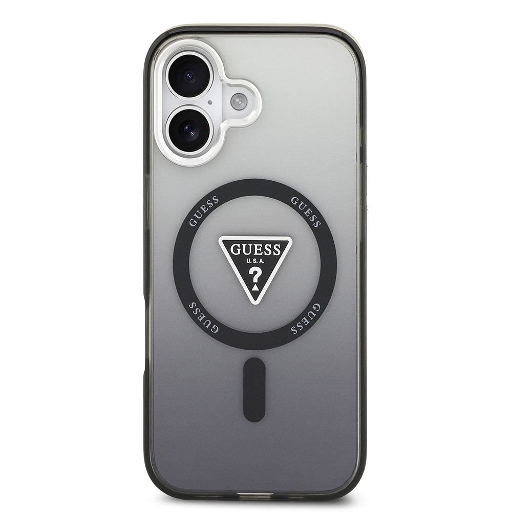 Husa pentru iPhone 17 - Guess IML Gradient Triangle Logo MagSafe (GUHMP17SHGTMLCGK) - Black