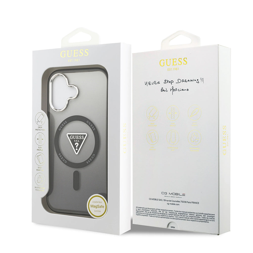 Husa pentru iPhone 17 - Guess IML Gradient Triangle Logo MagSafe (GUHMP17SHGTMLCGK) - Black