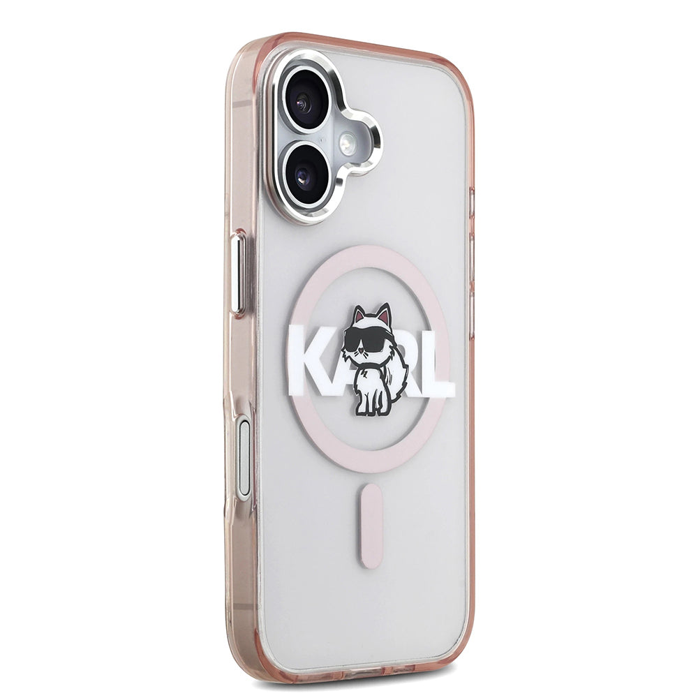 Karl Lagerfeld - IML Choupette Sketch Logo MagSafe (KLHMP17SHGCHGKBP) - iPhone 17 - Pink