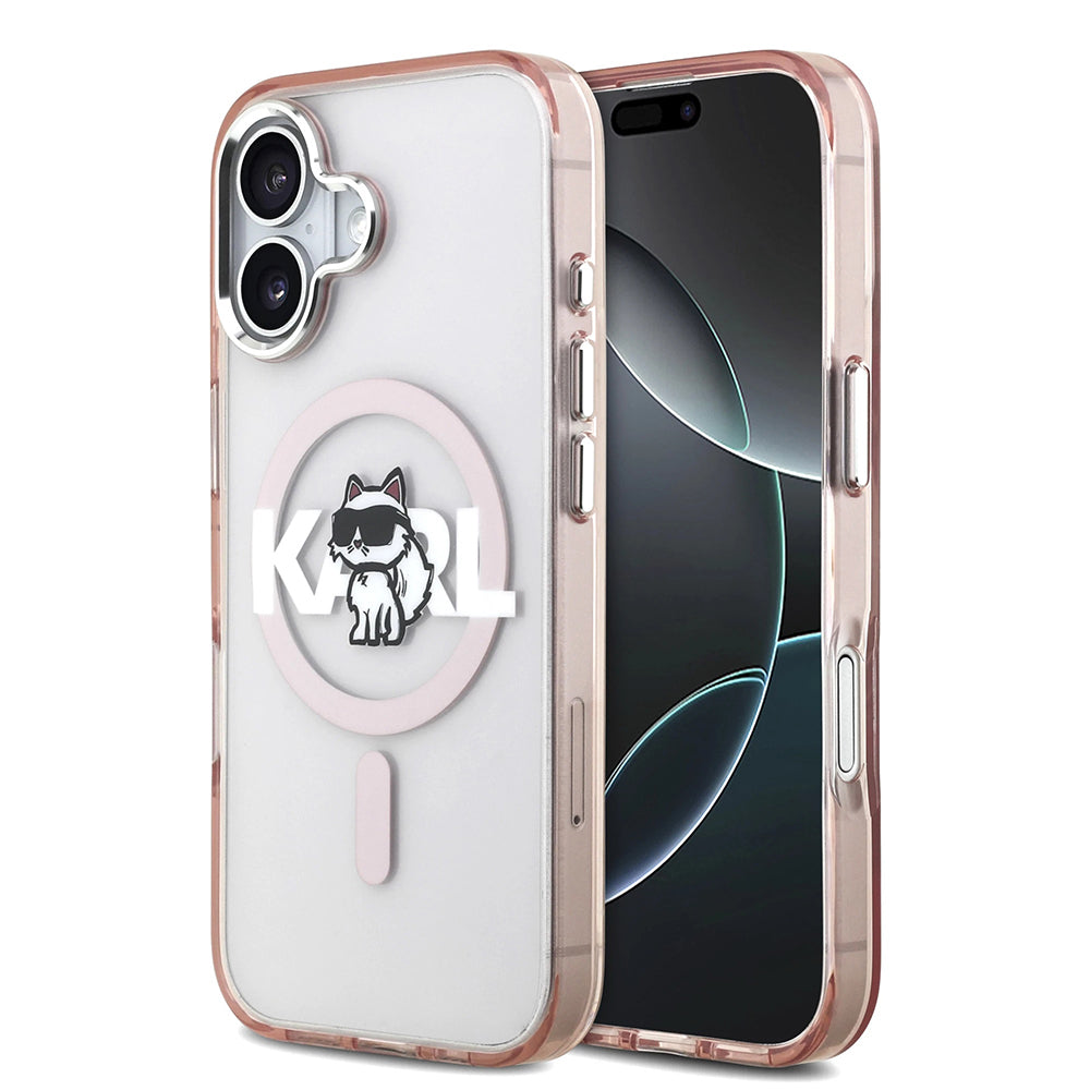 Karl Lagerfeld - IML Choupette Sketch Logo MagSafe (KLHMP17SHGCHGKBP) - iPhone 17 - Pink