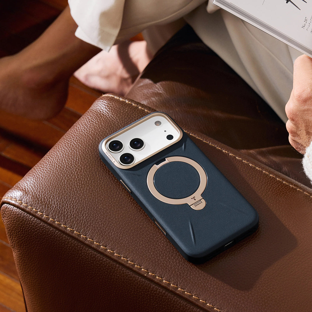 Torras Husa de protectie Torras QPRO Leather Series compatibil cu iPhone 17 Pro, Negru – imagine 7