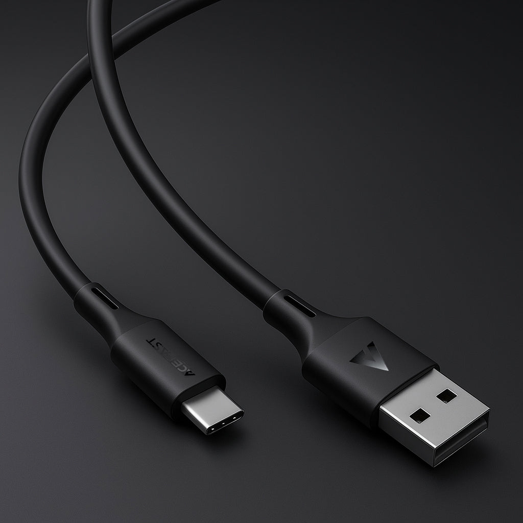 Cablu Acefast (C17-04), USB-C, 3A, 1.2m, Negru