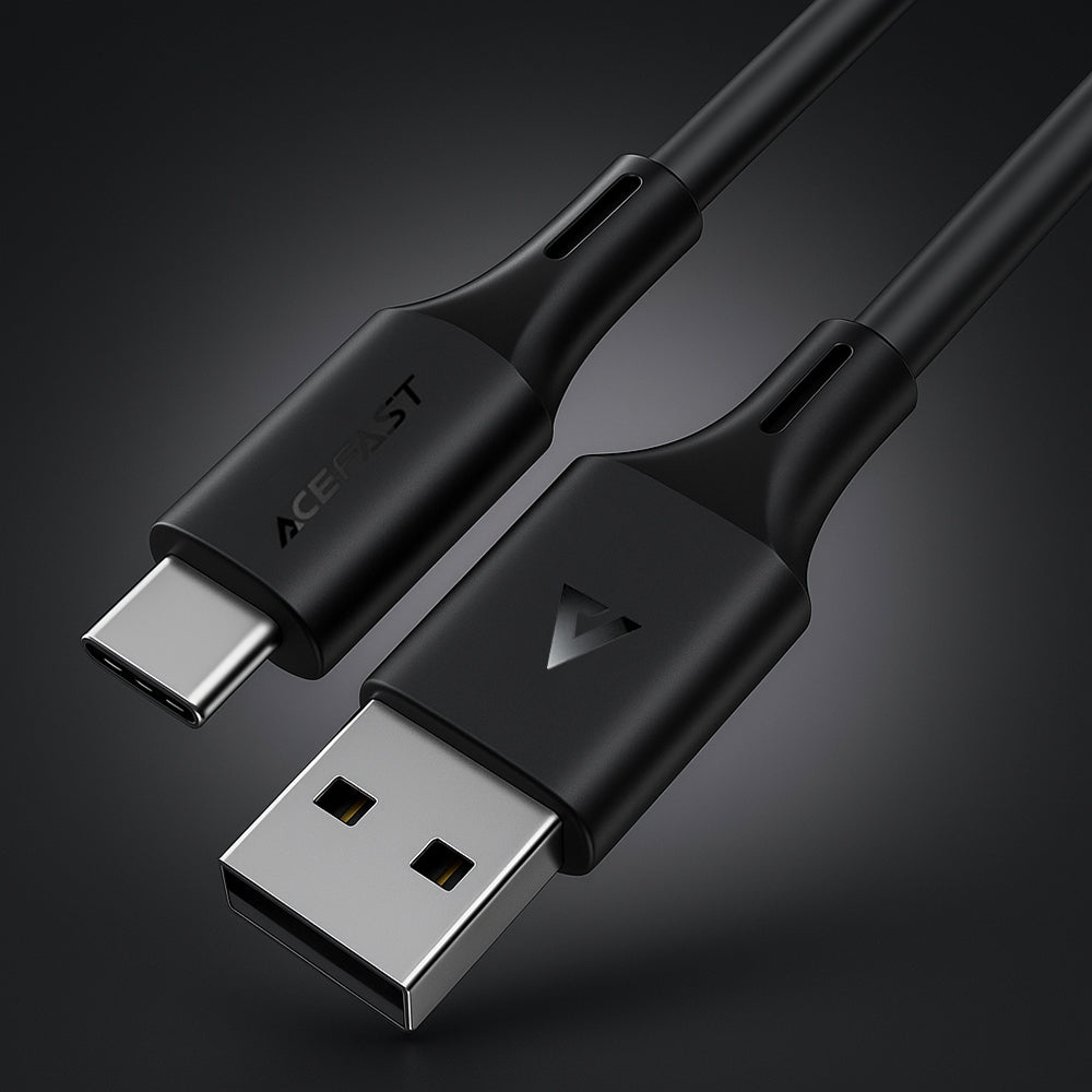 Cablu Acefast (C17-04), USB-C, 3A, 1.2m, Negru