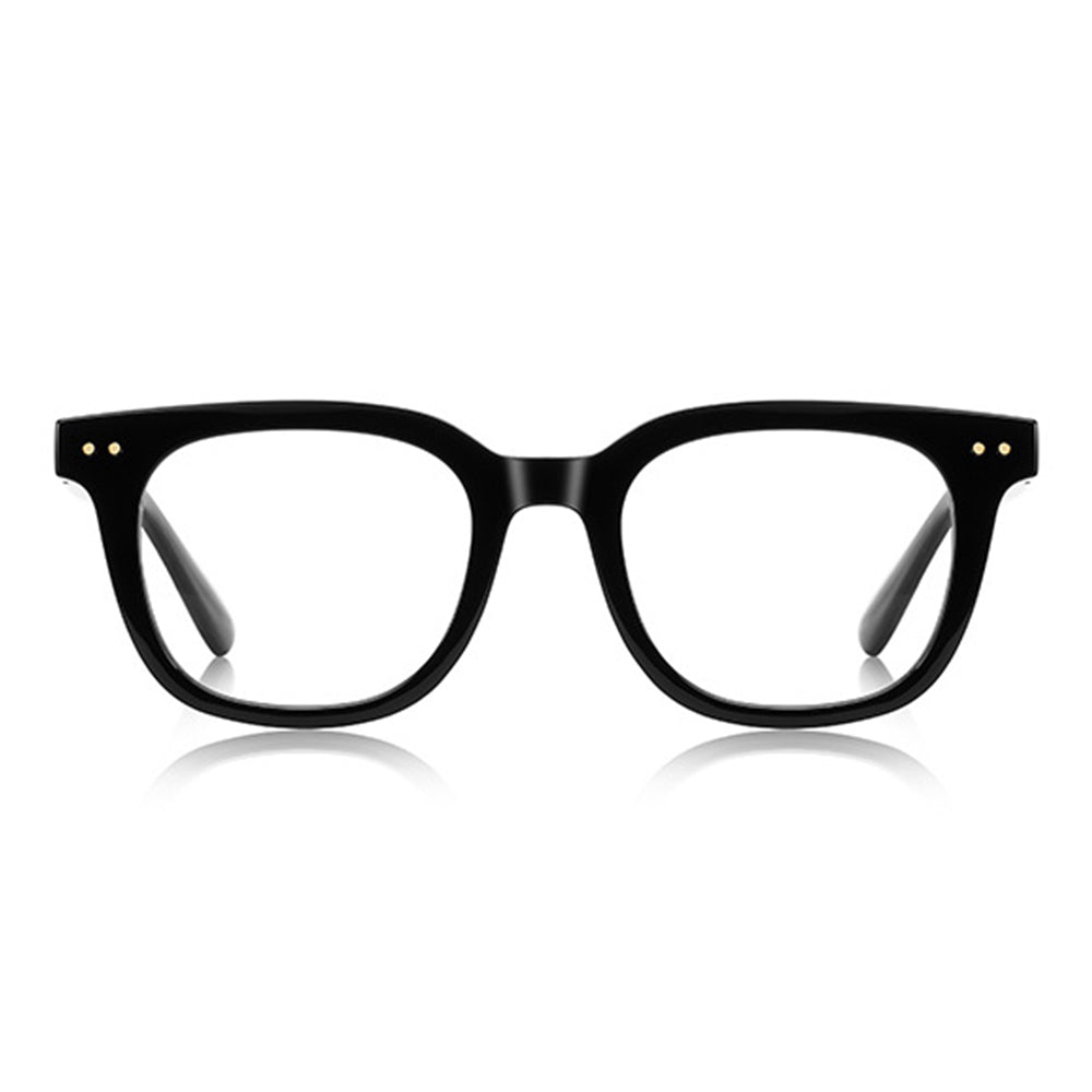 Techsuit - Anti-Blue Light Glasses Reflex PC (2229) - for Men, Round, TR90&Metal Frame, AC Lens - Black