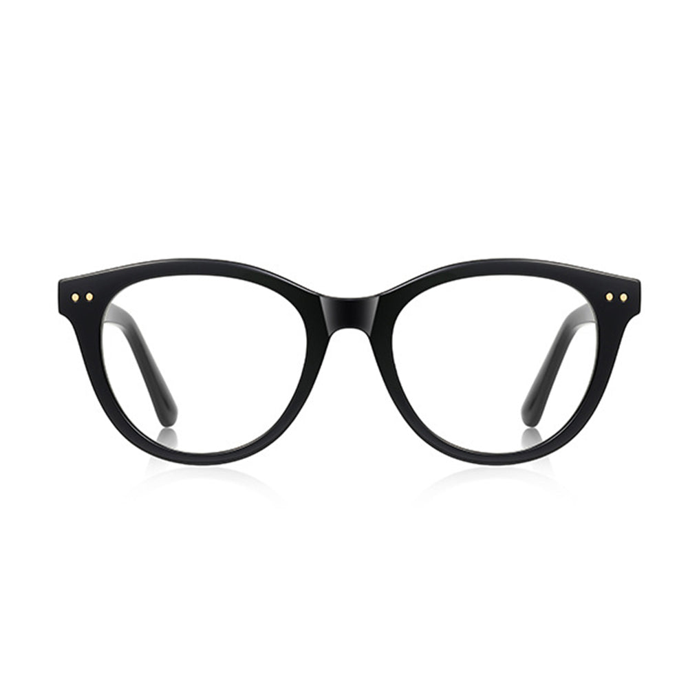 Techsuit - Anti-Blue Light Glasses Reflex PC (2231) - for Men, Round, TR90&Metal Frame, AC Lens - Black