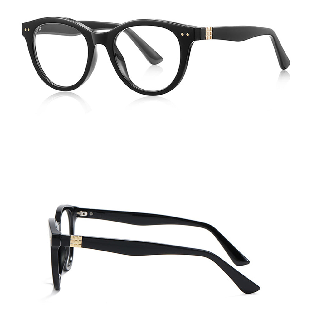 Techsuit - Anti-Blue Light Glasses Reflex PC (2231) - for Men, Round, TR90&Metal Frame, AC Lens - Black