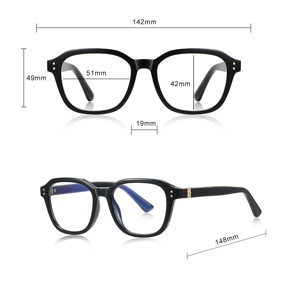 Techsuit - Anti-Blue Light Glasses Reflex PC (2227) - for Men, Round, TR90&Metal Frame, AC Lens - Transparent/Brown