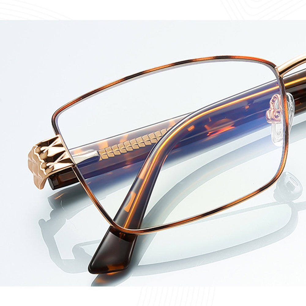 Techsuit - Anti-Blue Light Glasses Reflex PC (3171) - for Women, Rectangle, Metal Frame, AC Lens - Black