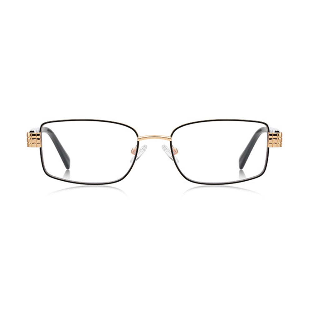 Techsuit - Anti-Blue Light Glasses Reflex PC (3163) - for Women, Rectangle, Metal Frame, AC Lens - Black
